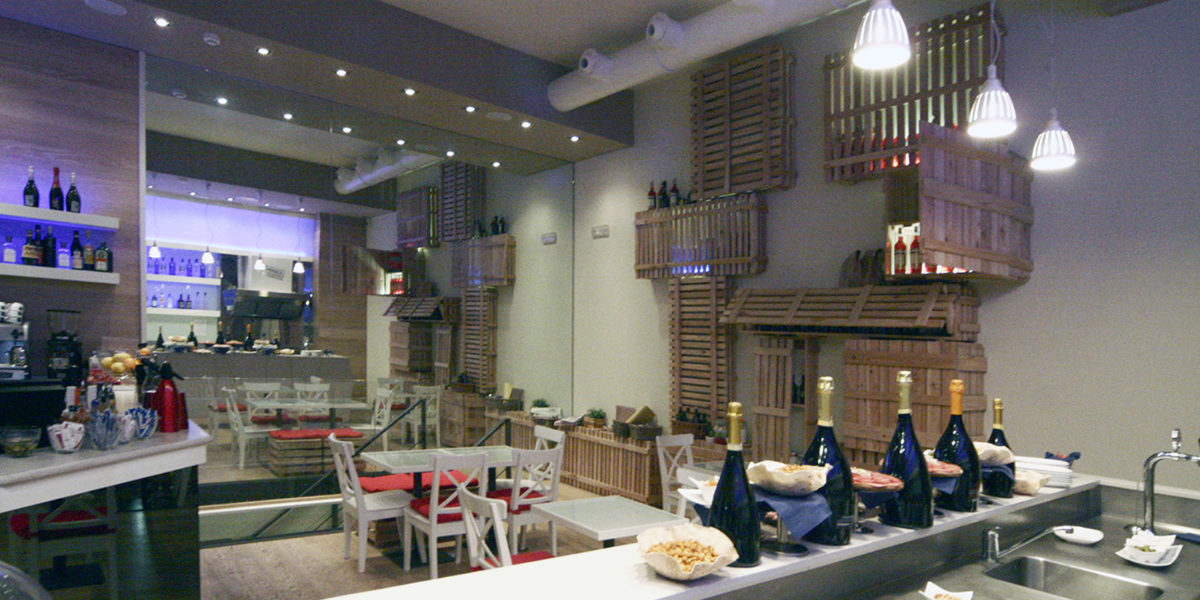 arredamento interno ristorante Farina's a Milano